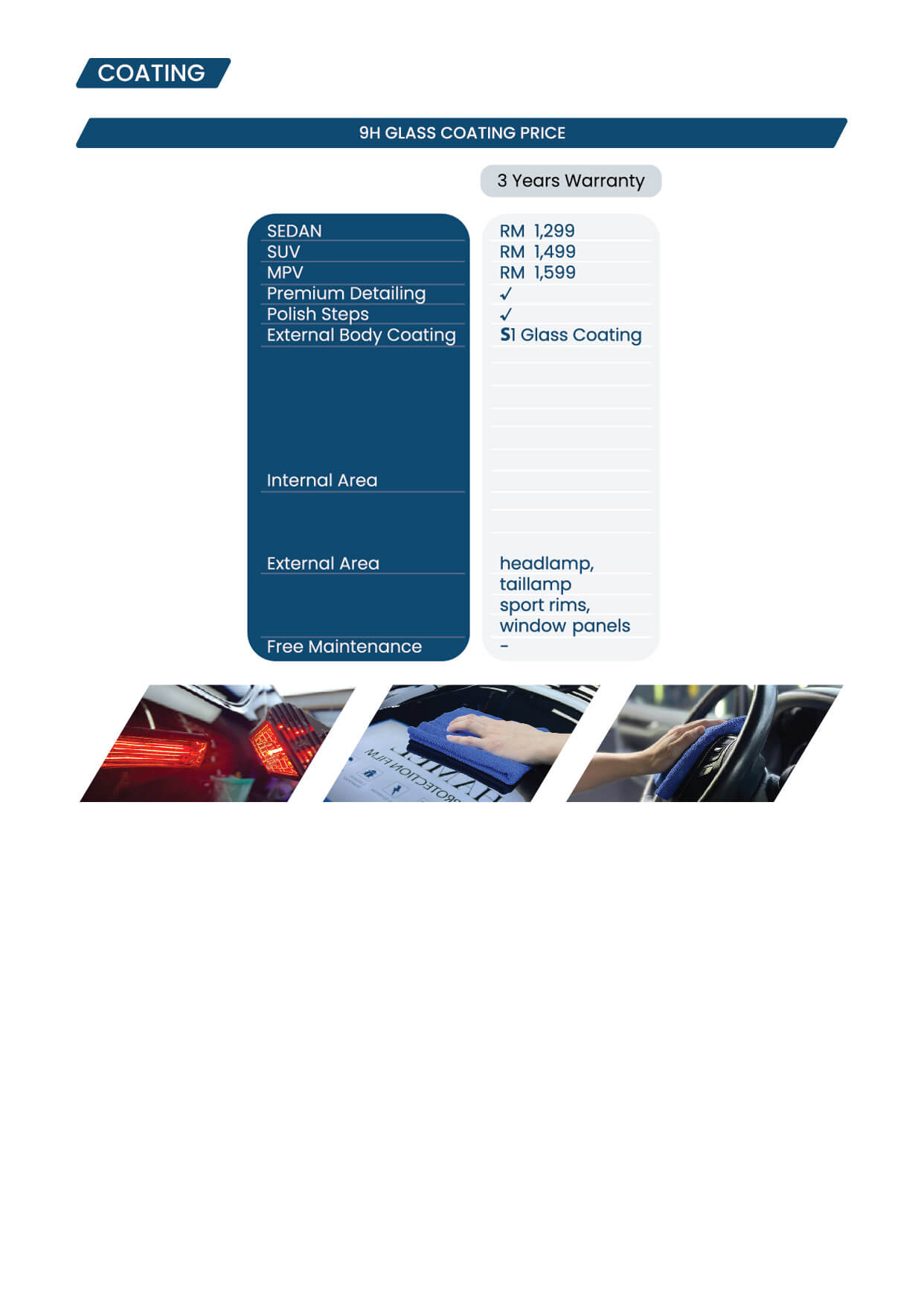 Coating 3 Years Warranty